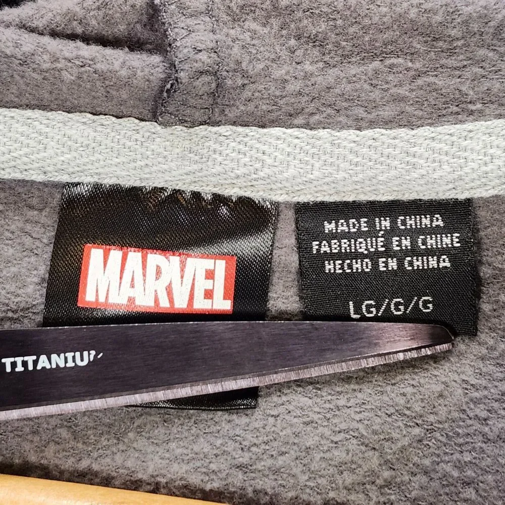 Black Panther Wakanda Forever Hoodie Men Large Black Gray‎ Graphic Camo Marvel